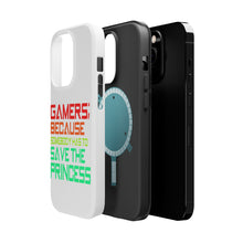 DistinctInk ToughCase for Apple iPhone, Compatible with MagSafe Charging - Gamers; Because Somebody Has to Save Princess