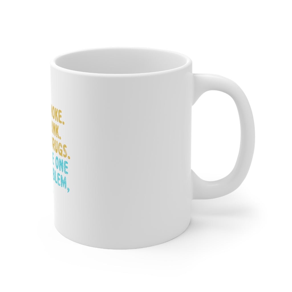 Glossy White Coffee / Tea Mug - I Don't Smoke, Drink, Drugs - I Lie, view 3