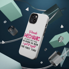 DistinctInk ToughCase for Apple iPhone, Compatible with MagSafe Charging - Female Mechanic Get It Right the First Time