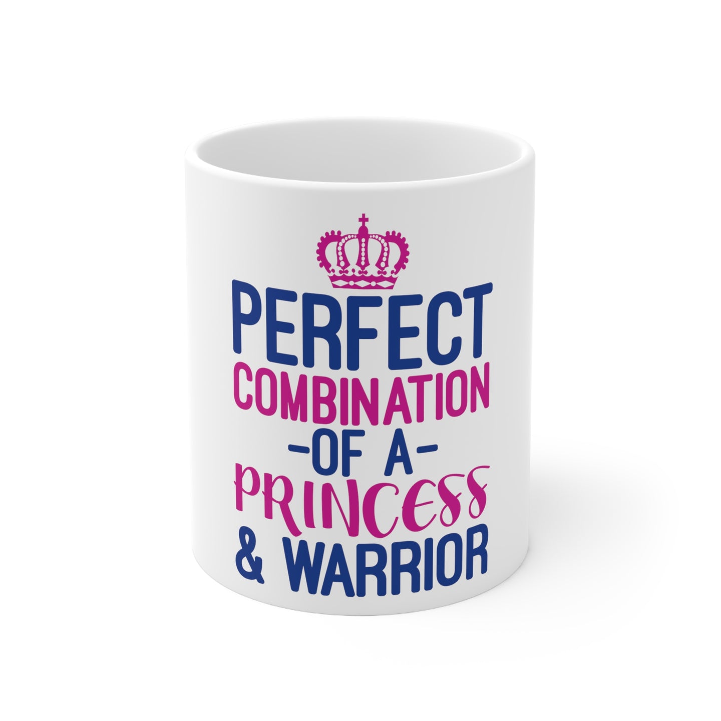 DistinctInk Glossy White Coffee / Tea Mug - Perfect Combination of Princess & Warrior