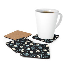DistinctInk (Set of 4) Corkwood Coasters with Ghastly Skeletal ShadowsDesign for Halloween