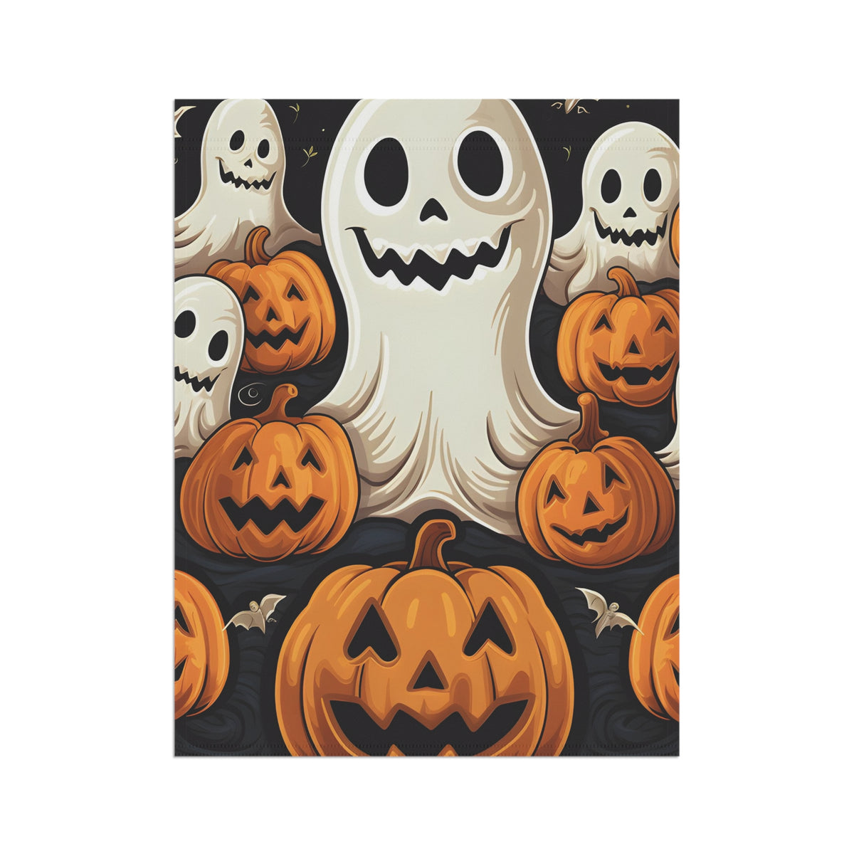 Garden & House Banner / Flag with Haunted Skeleton Jack-O-Lantern Design for Halloween, view 8