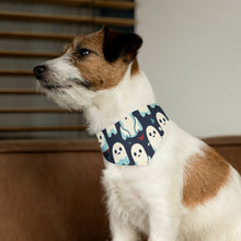DistinctInk Adjustable Pet Banana Collar with Skelephants and Ghostly Ghouls Design for Halloween