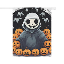 DistinctInk Garden & House Banner / Flag with Skeleton Ghost and Pumpkin Design for Halloween