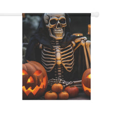 DistinctInk Garden & House Banner / Flag with Skellington's Spooky Soiree Design for Halloween