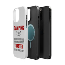 DistinctInk ToughCase for Apple iPhone, Compatible with MagSafe Charging - Camping - Friends & Marshmallows Get Toasted