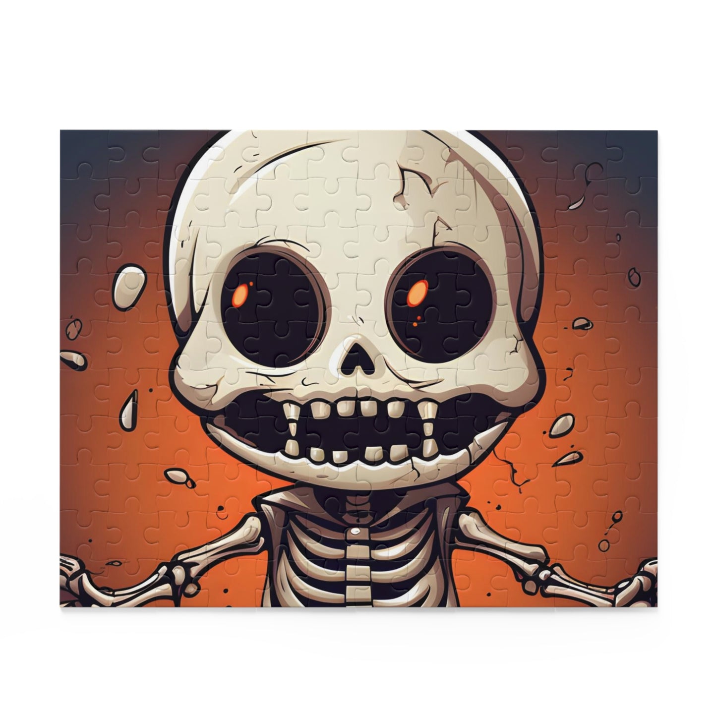 DistinctInk Jigsaw Puzzle with Skelly's Halloween Bash Design for Halloween