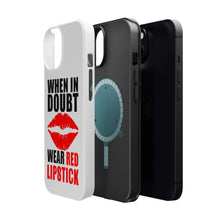 DistinctInk ToughCase for Apple iPhone, Compatible with MagSafe Charging - When in Doubt Where Red Lipstick