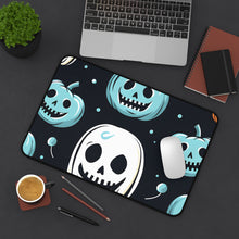 DistinctInk Desk Mat with Skele-Ghostly Pumpkin Patch Design for Halloween