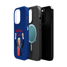 Dual Layer Tough Case for Apple iPhone, Compatible with MagSafe - Trump ‘You Missed, Loser’ Design & Blue Background