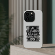 DistinctInk ToughCase for Apple iPhone, Compatible with MagSafe Charging - Better to Be A Lion For a Day Than A Sheep