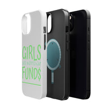 DistinctInk ToughCase for Apple iPhone, Compatible with MagSafe Charging - Girls Just Wanna Have Fund $