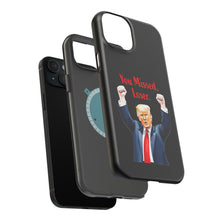 Dual Layer Tough Case for Apple iPhone, Compatible with MagSafe - Trump ‘You Missed, Loser’ Design & Black Background