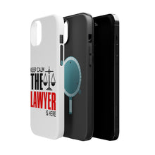 DistinctInk ToughCase for Apple iPhone, Compatible with MagSafe Charging - Keep Calm The Lawyer Is Here