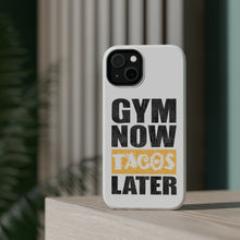 DistinctInk ToughCase for Apple iPhone, Compatible with MagSafe Charging - Gym Now Tacos Later