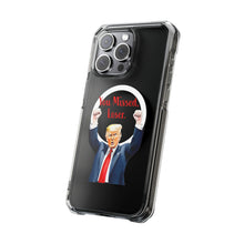 DistinctInk Clear Case for Apple iPhone, Compatible with MagSafe – Trump ‘You Missed, Loser’ Cartoon Design