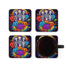 DistinctInk (Set of 4) Corkwood Coasters with Exploring Inner KnowledgeDesign for Halloween LGBTQ+ Pride