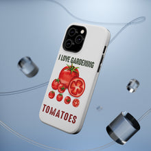 DistinctInk ToughCase for Apple iPhone, Compatible with MagSafe Charging - I Love Gardening from My Head Tomatoes
