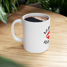 DistinctInk Glossy White Coffee / Tea Mug - Wake Up and Make Up