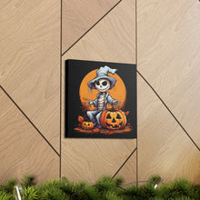 DistinctInk Canvas Wall Art with Haunted Jack-O'-Skeleton for Halloween