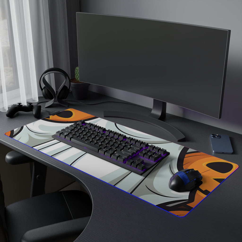 LED Gaming Mouse Pad with "Spooky Skeleton Pumpkins" Design for Halloween, view 27