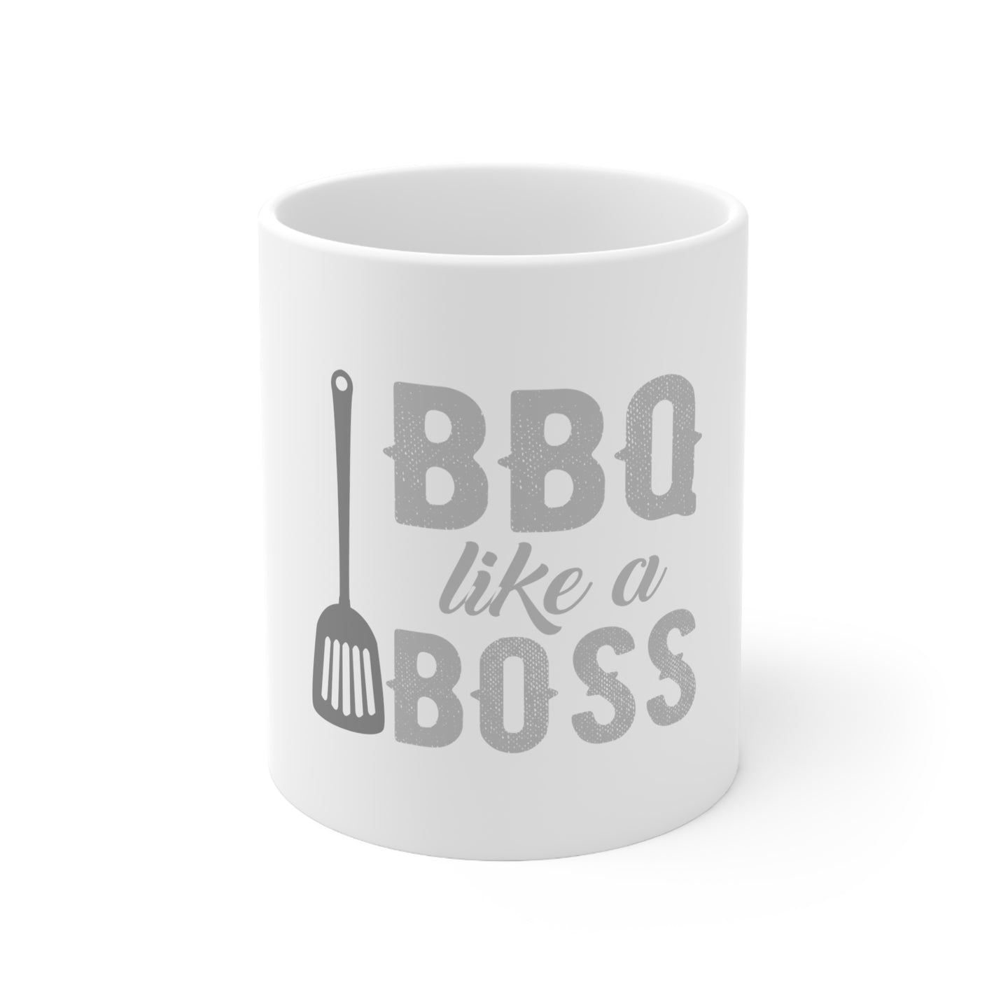 DistinctInk Glossy White Coffee / Tea Mug - BBQ Like a Boss Barbecue