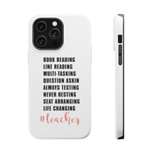 DistinctInk ToughCase for Apple iPhone, Compatible with MagSafe Charging - Teacher Book Reading Line Multi Tasking