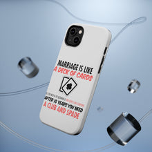 DistinctInk ToughCase for Apple iPhone, Compatible with MagSafe Charging - Marriage is Like a Deck of Cards