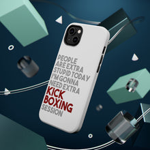 DistinctInk ToughCase for Apple iPhone, Compatible with MagSafe Charging - People Are Stupid Need Extra Kick Boxing