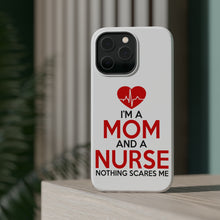 DistinctInk ToughCase for Apple iPhone, Compatible with MagSafe Charging - Mom and a Nurse Nothing Scares Me