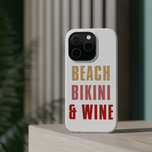 DistinctInk ToughCase for Apple iPhone, Compatible with MagSafe Charging - Beach Bikini & Wine