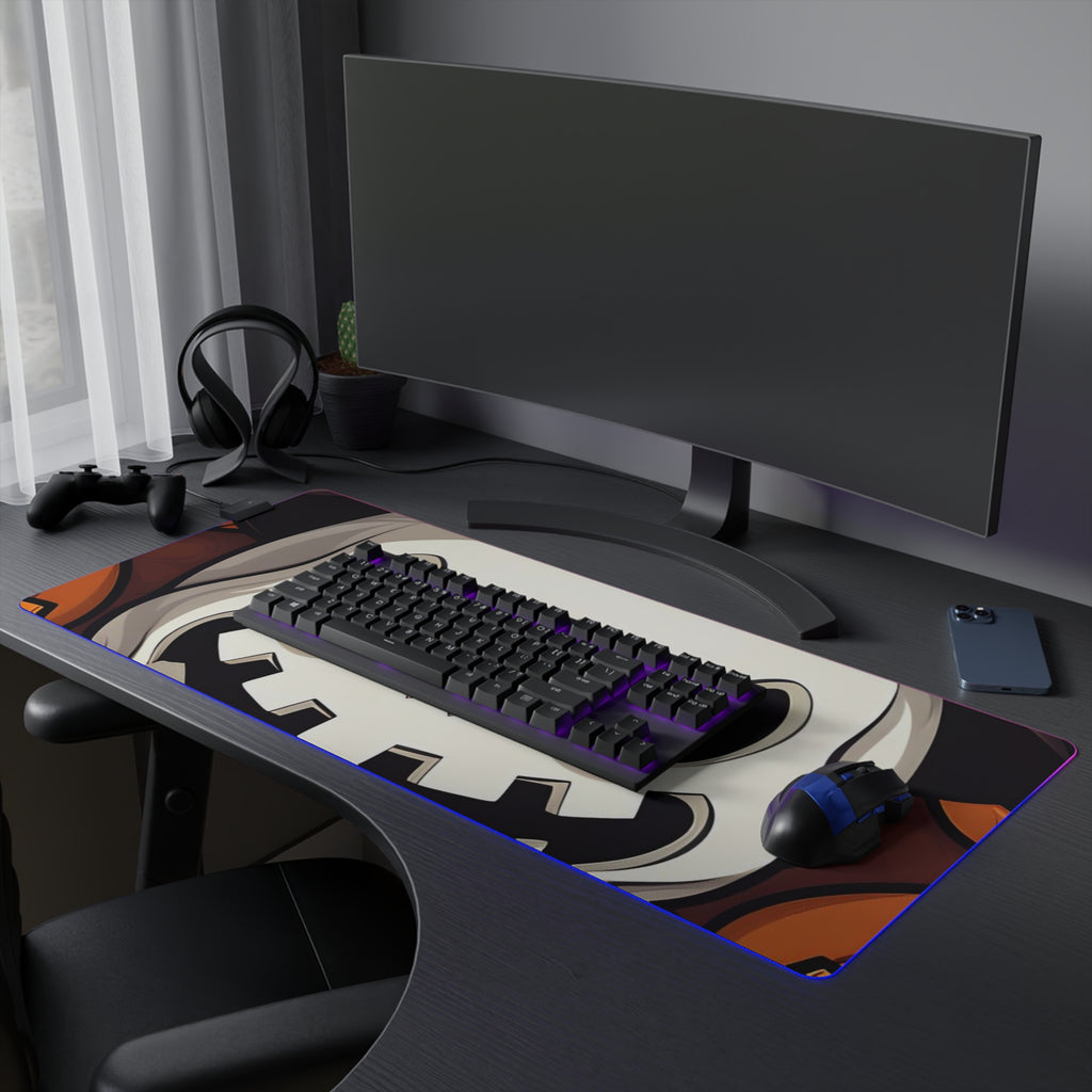 LED Gaming Mouse Pad with Spooky Skeleton Pumpkin Patch Design for Halloween, view 27