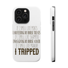 DistinctInk ToughCase for Apple iPhone, Compatible with MagSafe Charging - Smell Like Horse Treats, Shampoo, Manure