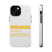 DistinctInk ToughCase for Apple iPhone, Compatible with MagSafe Charging - Engineer Definition - Caffeine and Last Minute