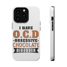 DistinctInk ToughCase for Apple iPhone, Compatible with MagSafe Charging - OCD Obsessive Chocolate Disorder