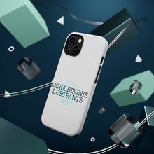 DistinctInk ToughCase for Apple iPhone, Compatible with MagSafe Charging - More Bikinis Less Pants