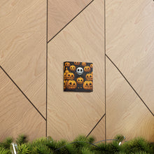 DistinctInk Canvas Wall Art with Ghastly Skeleton Pumpkins for Halloween