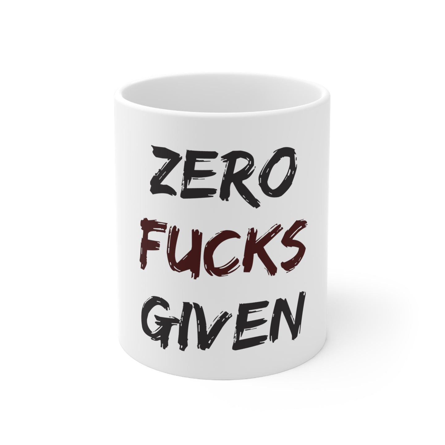 DistinctInk Glossy White Coffee / Tea Mug - Zero F's Given