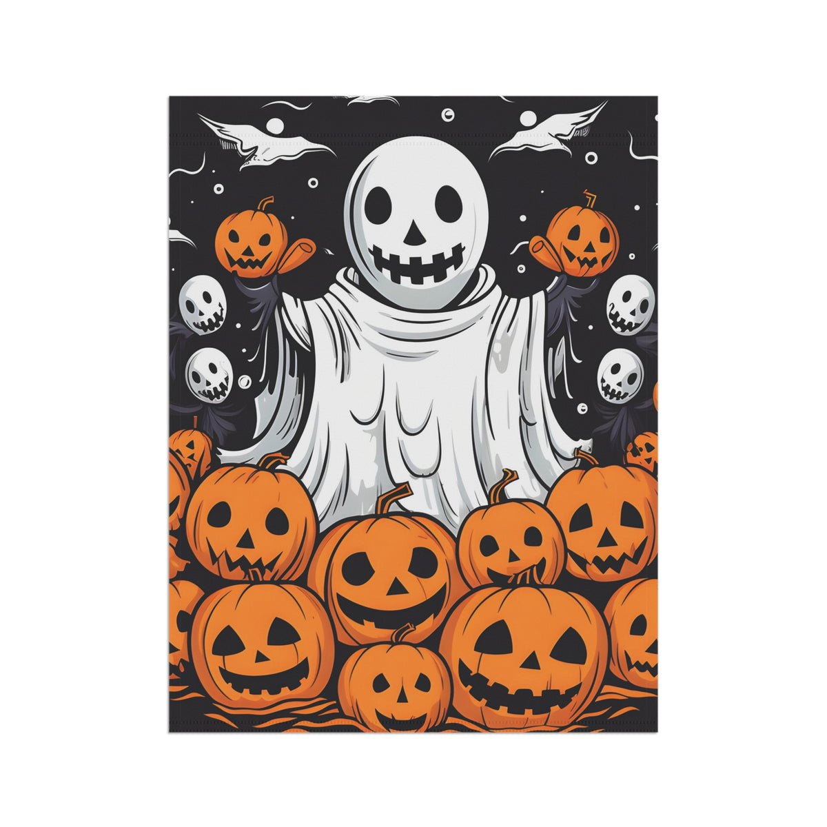 Garden & House Banner / Flag with Ghost Skeleton Pumpkins Design for Halloween, view 8