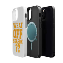 DistinctInk ToughCase for Apple iPhone, Compatible with MagSafe Charging - What Off Season? Basketball
