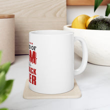 DistinctInk Glossy White Coffee / Tea Mug - Best Mom Raises a Blackjack Dealer