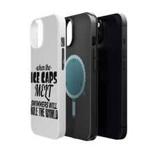 DistinctInk ToughCase for Apple iPhone, Compatible with MagSafe Charging - When Ice Caps Melt Swimmer Rule the World