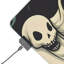 DistinctInk LED Gaming Mouse Pad with Spooky Skeleton Pumpkins Design for Halloween