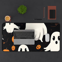DistinctInk Desk Mat with Ghost Skeleton Pumpkin Cartoon Design for Halloween