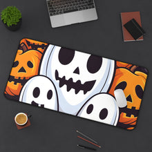 DistinctInk Desk Mat with Skele-Pumpkin Ghost Pattern Design for Halloween