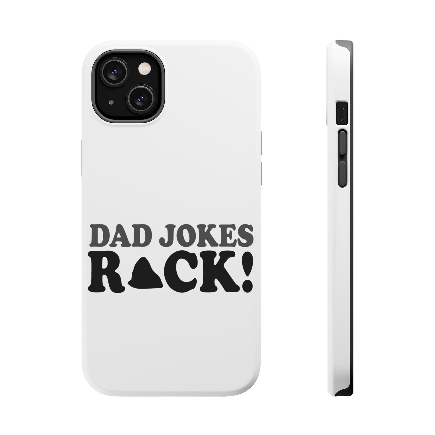 DistinctInk ToughCase for Apple iPhone, Compatible with MagSafe Charging - Dad Jokes Rock