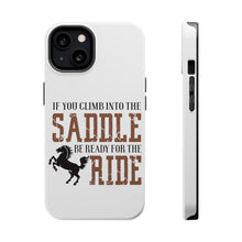 DistinctInk ToughCase for Apple iPhone, Compatible with MagSafe Charging - Climb into the Saddle, Ready for a Ride