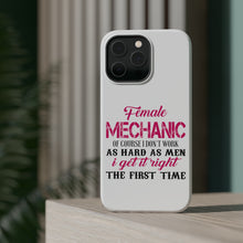DistinctInk ToughCase for Apple iPhone, Compatible with MagSafe Charging - Female Mechanic Get It Right the First Time
