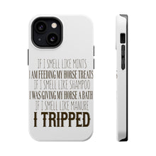 DistinctInk ToughCase for Apple iPhone, Compatible with MagSafe Charging - Smell Like Horse Treats, Shampoo, Manure