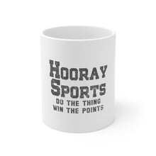DistinctInk Glossy White Coffee / Tea Mug - Hooray Sports Do The Thing Win The Points